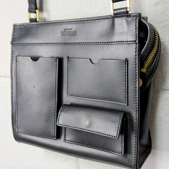 Kate Spade Saturday Crossbody Bag Black Leather Utility - Picture 1 of 13